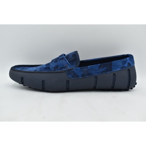 SWIMS Men Size 9 Luxe Penny Loafer Navy Blue Camo Camouflage Driver Shoe Loafers main image 5